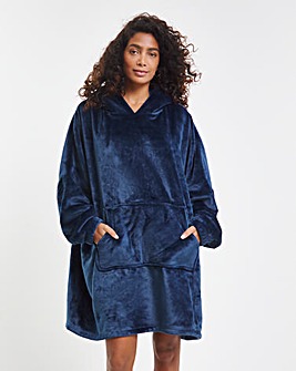 Pretty Secrets Plush Fleece Oversized Hooded Lounge Dress With Elasticated Cuffs