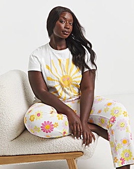 Smiley World Wide Leg Pyjama Set