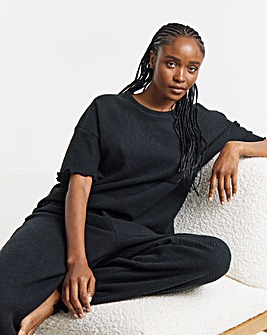 Black Brushed Waffle Lounge Set