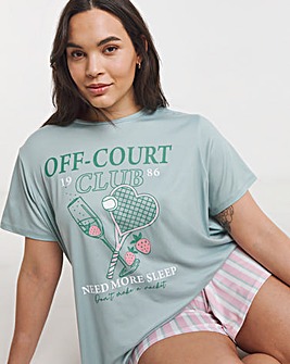 Tennis Print Pyjama Shortie Set