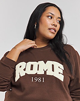 Chocolate Brown Rome Boucle Sweatshirt