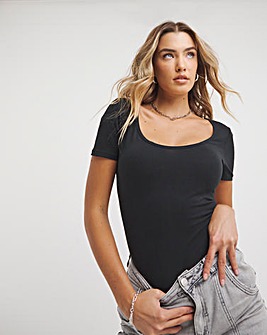 Black Short Sleeve Bodysuit