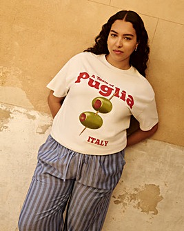 Ecru Olive Graphic T-Shirt