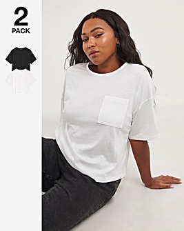 Black and White 2 Pack Boxy Tops