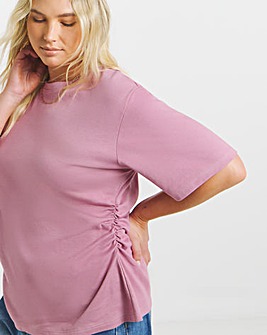 Mauve Pink Cinched Waist T-Shirt