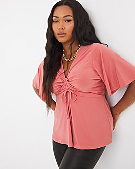 Rose Luxe Jersey Top with Angel Sleeves