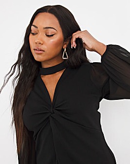 Choker Top with Bust Ruching