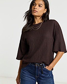 Chocolate Waffle Jersey Kimono Sleeve T-Shirt