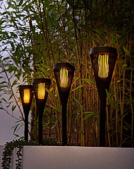 4 Urbane Flaming Stake Lights