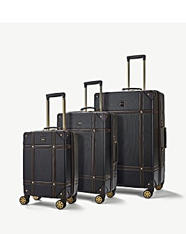 Rock Vintage 3pc Luggage Set Black