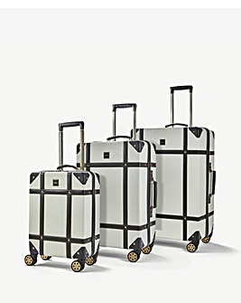 Rock Vintage 3pc Luggage Set Cream