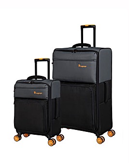 IT Luggage Duo-Tone 2pc Suitcase Set - Pewter & Black