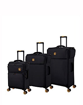 IT Luggage Simultaneous Connectable 3pc Suitcase Set - Black