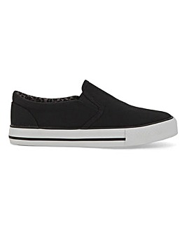 Nelson Canvas Slip On Pumps Extra Wide Fit