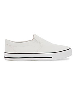 Nelson Canvas Slip On Pumps Wide Fit