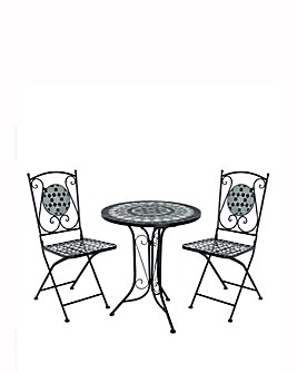 Charles Bentley Mosaic Bistro Set - Blue