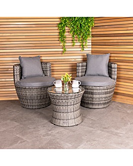 Charles Bentley 3 Piece Stacking Rattan Bistro Set