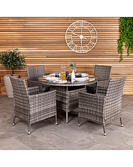 Charles Bentley 4 Seater Rattan Dining Set