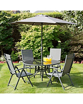 Havana Charcoal 1.2m Reclining Dining Set