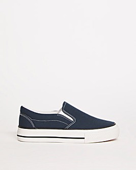 Slip On Chunky Sole Trainers ExWide Fit
