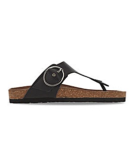 Kristen Leather Toepost Footbed Sandals Wide Fit