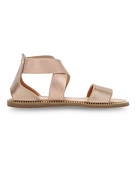 Joanne Elastic Strap Flat Sandals Extra Wide Fit