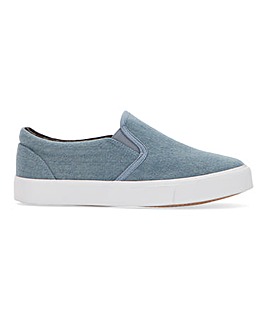 Nelson Canvas Slip On Pumps Wide Fit