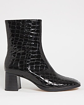 Kiana Square Toe Ankle Boots Wide Fit
