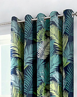 Fusion Tropical Print Eyelet Lined Curtains