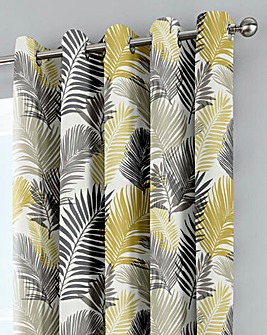 Fusion Tropical Print Eyelet Lined Curtains