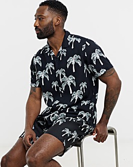 Mono Palm Print Co-ord Shirt