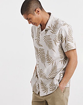 Leaf Print Short Sleeve Shirt
