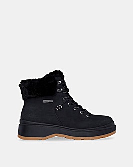 Skechers Park City Cozy Hiker Lace Up Wedge Boot - Standard Fit