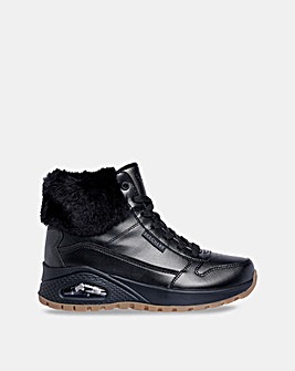 Skechers Uno Rugged Pearlized Faux Fur Lace Zip Boot - Standard Fit