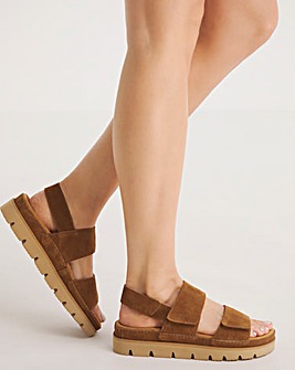 Edie Chunky Suede Touch and Close Sandals Extra Wide EEE Fit