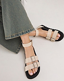 Hannah Two Strap Sandals Wide E Fit