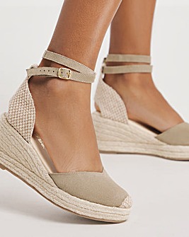 Layla Classic Closed Toe Ankle Tie Espadrille Wide E Fit