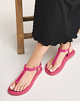 Marcia Embellished Flat Sandals Wide E Fit