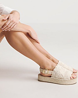 Mylene Slingback Flatform Espadrille Sandals Extra Wide EEE Fit