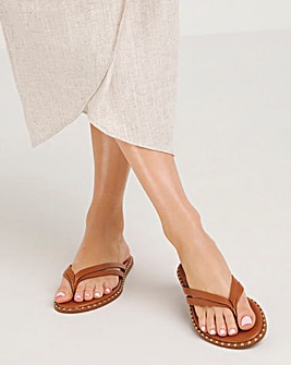 Poppy Two Strap Toe Post Classic Flat Sandals Extra Wide EEE Fit Simply Comfort