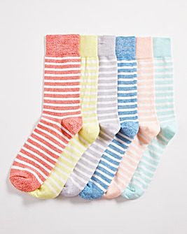 6 Pack Twisted Stripe Socks