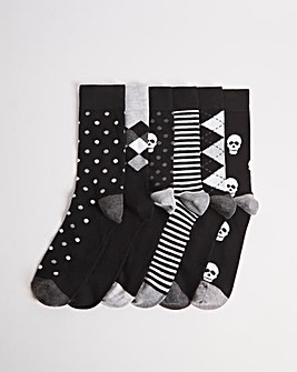 6 Pack Skull Socks