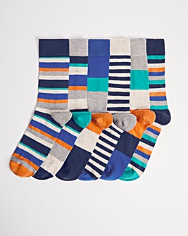 6 Pack Nep Yarn Stripe Socks