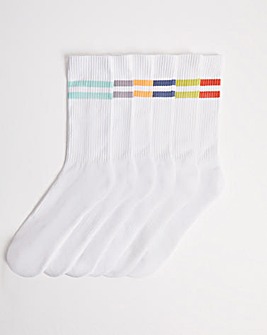 6 Pack Pastel Stripe Sports Socks