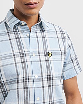 Lyle & Scott Blue Linen Check Shirt