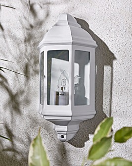 White Lantern Hardwired Wall Light