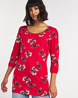 Red Floral Value Cotton Tunic