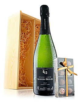 Champagne Chocolates Wooden Gift Box