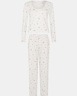 Accessorize Printed Pointelle Long Pyjama Set