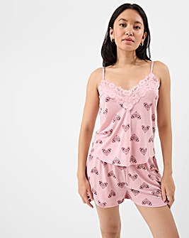 Accessorize Heart Print Lace Pyjamas Set